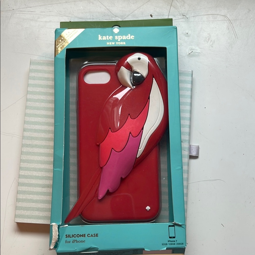 Kate Spade Red and Pink Parrot Bird iPhone case